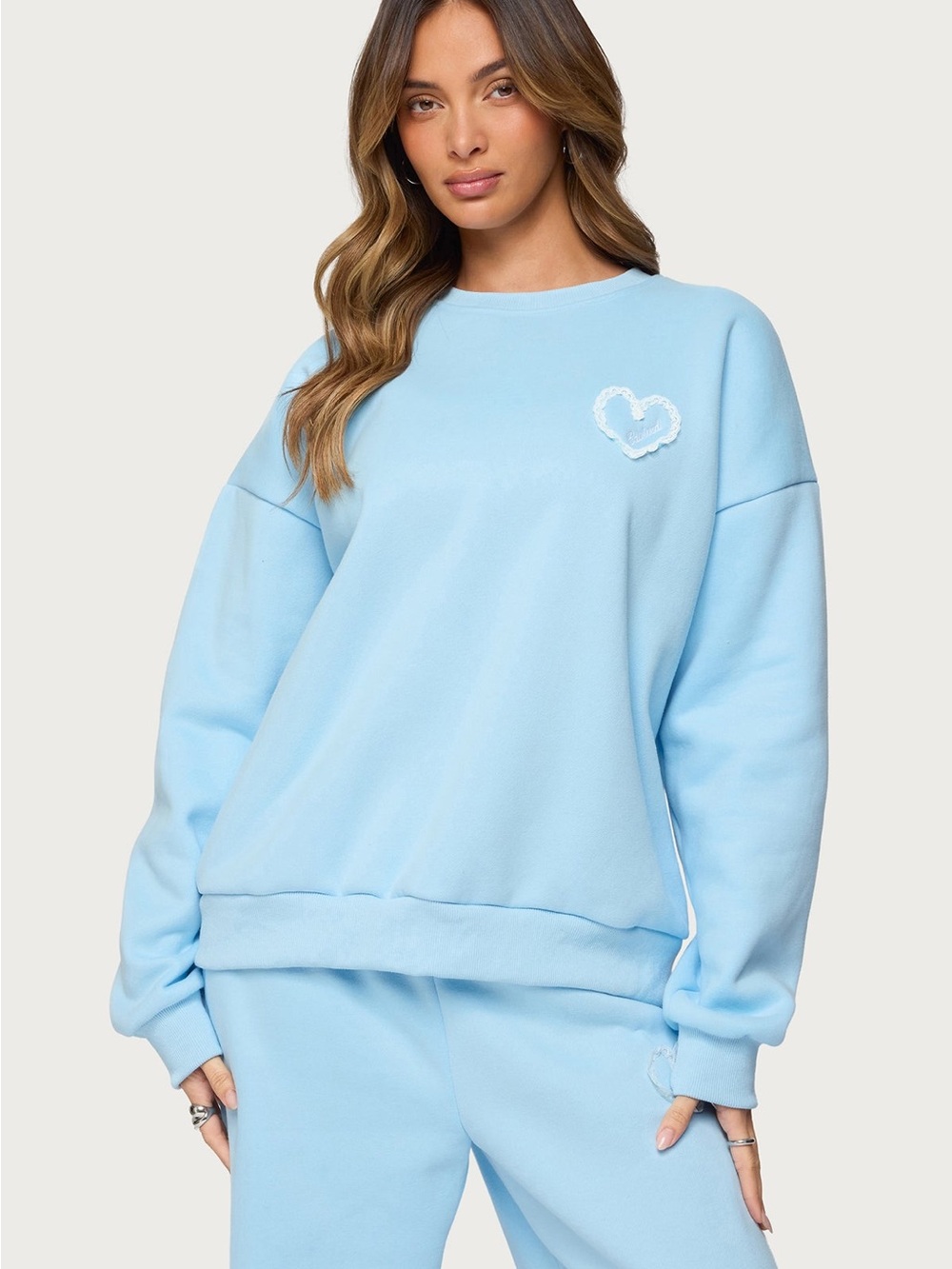 NWT Edikted Love Oversized Sweatshirt light blue size medium